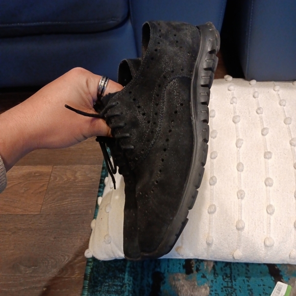 Cole Haan ZeroGrand Womens Wingtip Oxfords Black Suede Casual Shoes size 8b - Picture 7 of 7